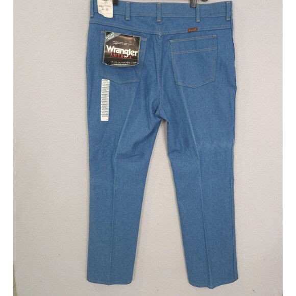 Vintage Wrangler Jeans Pants Mens 40x32 Flared Wide Leg Denim Blue Stretch USA - Picture 2 of 16